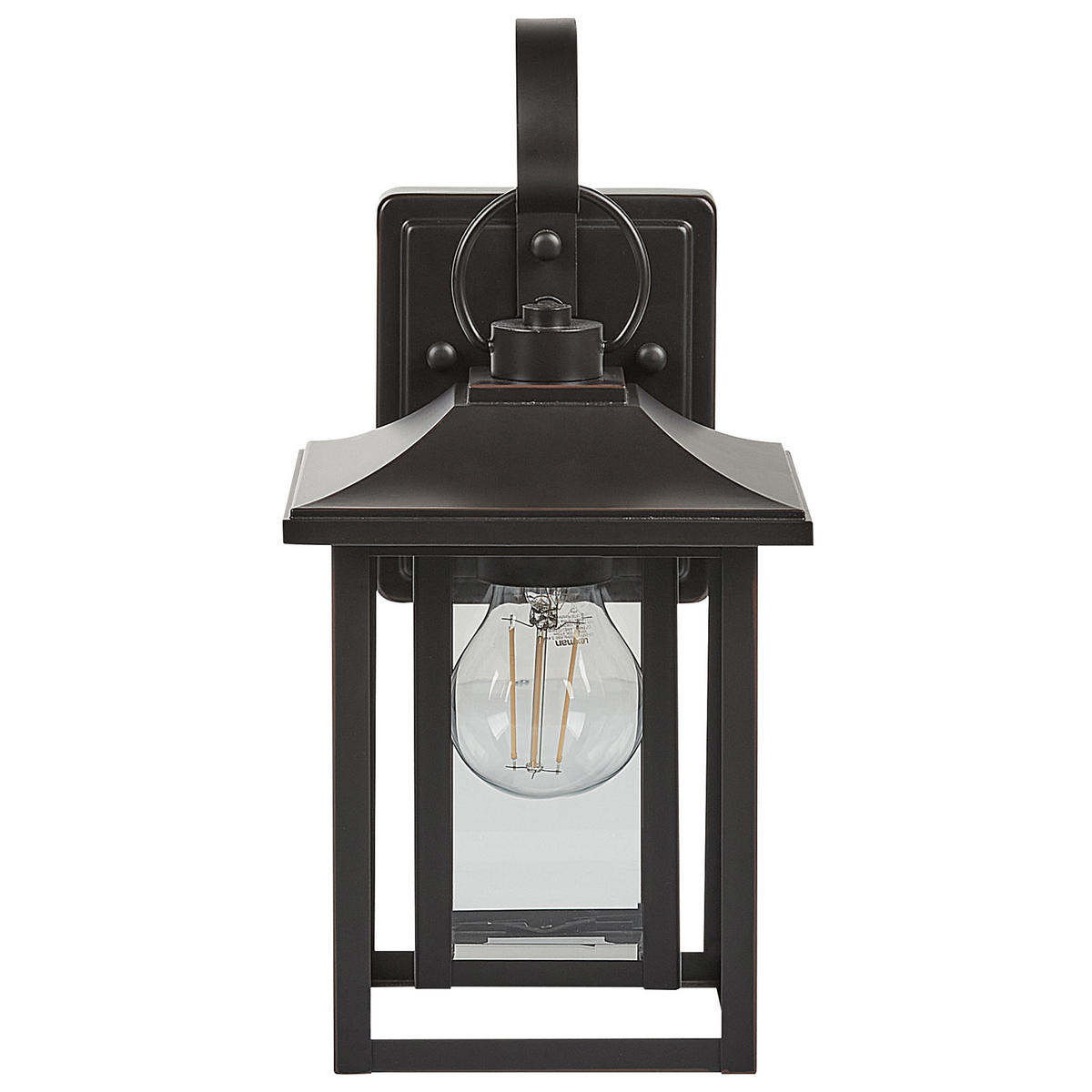 AUSSENWANDLEUCHTE Almond 12/20/34 cm - Schwarz, Metall (20/34/12cm) - Beliani