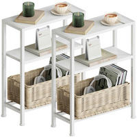 BEISTELLTISCH 3 Ablagen Weiß 18 x 43 x 56,5 cm - Weiß, Holzwerkstoff (18/43/56.5cm)