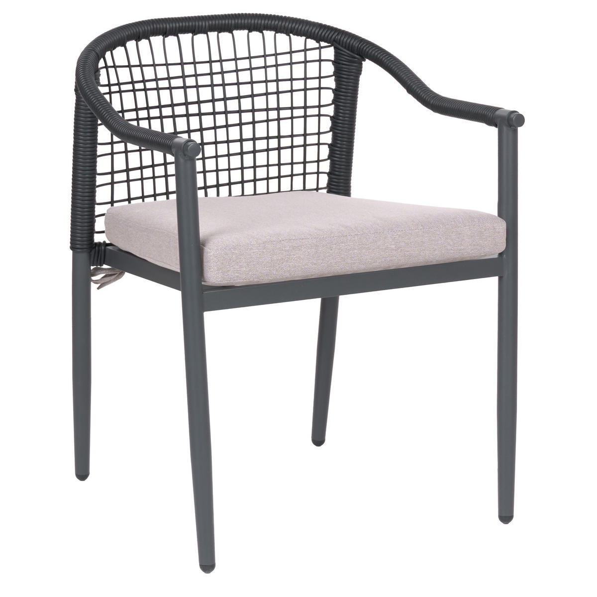 STUHL 4er-Set und Sitzkissen Metall Schwarz Ozzero - Schwarz, Metall (55/76/60cm) - Beliani
