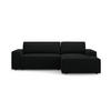 ECKSOFA ausklappbar rechts mit Container Jodie aus Boucle schwarz 3 Sitzplätze - Schwarz, Textil (151/246cm) - Micadoni