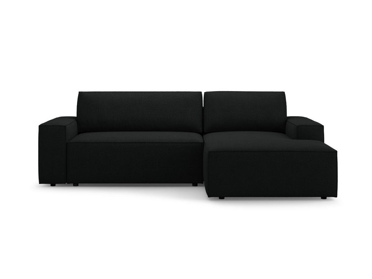 ECKSOFA ausklappbar rechts mit Container Jodie aus Boucle schwarz 3 Sitzplätze - Schwarz, Textil (151/246cm) - Micadoni