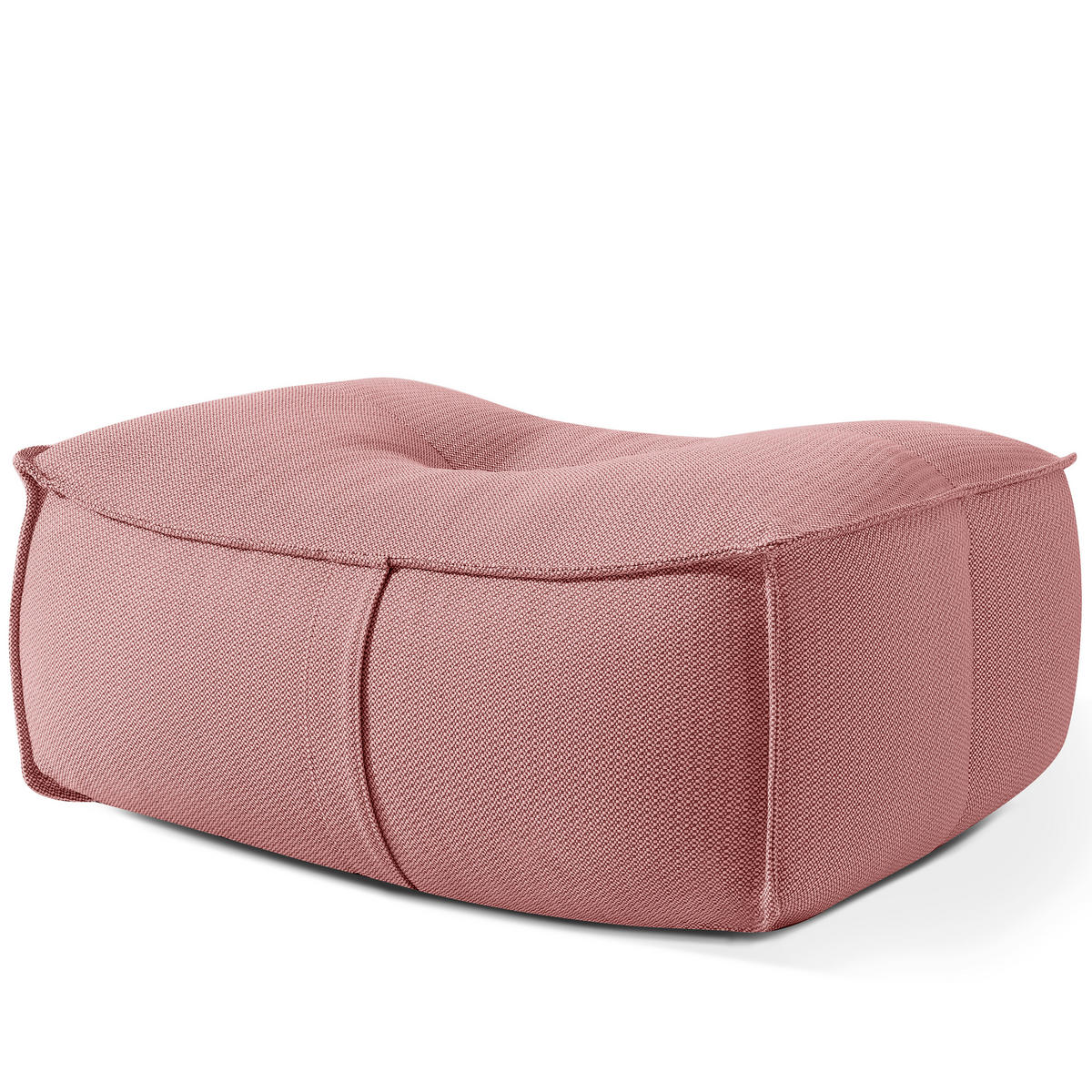 GARTENLOUNGE-HOCKER LOVIA Outdoof Pouf, Rot/Weiß - Rot, Textil (90/41/75cm) - KONSIMO®