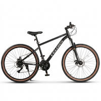 MOUNTAINBIKE 27,5 Zoll Schwarz + Grau – 21-Gang Schaltung - Doppelscheibenbremsen – Carbonstahl - Schwarz, Metall (20cm) - Oxeza