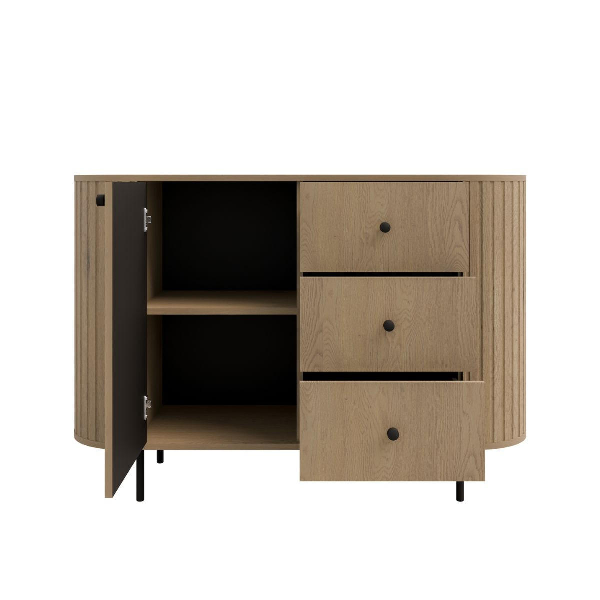 KOMMODE mit Schubladen japandi eiche OVI - Braun, Holzwerkstoff (123/85/42cm) - Compleo24