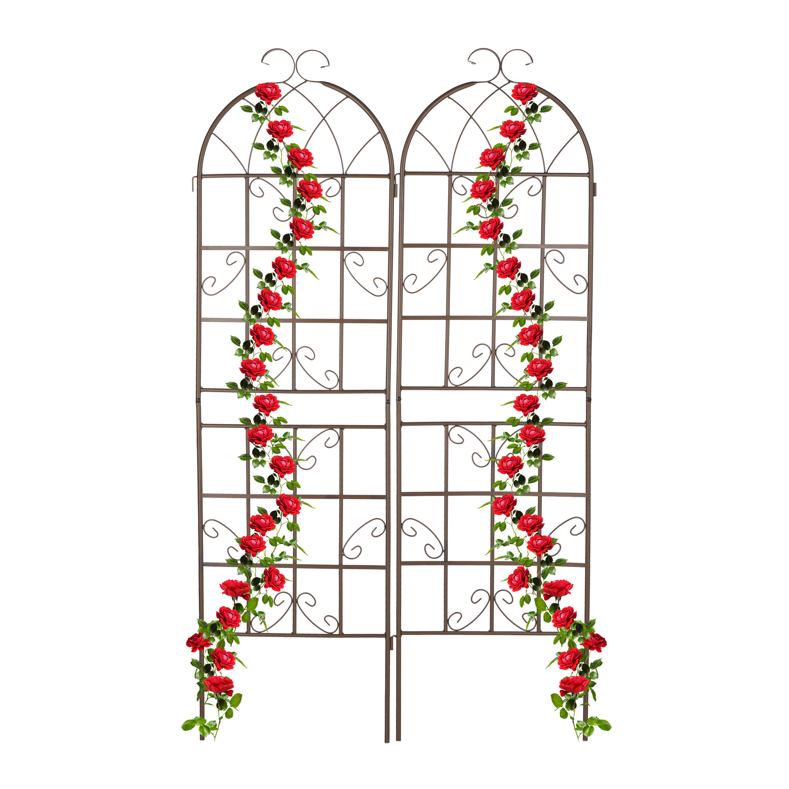 2XRANKGITTER - Braun, Metall (52/179/2cm) - Relaxdays