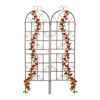 2XRANKGITTER - Braun, Metall (52/179/2cm) - Relaxdays