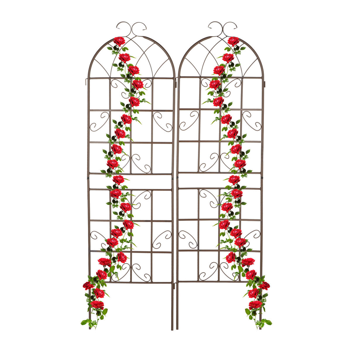 2XRANKGITTER - Braun, Metall (52/179/2cm) - Relaxdays