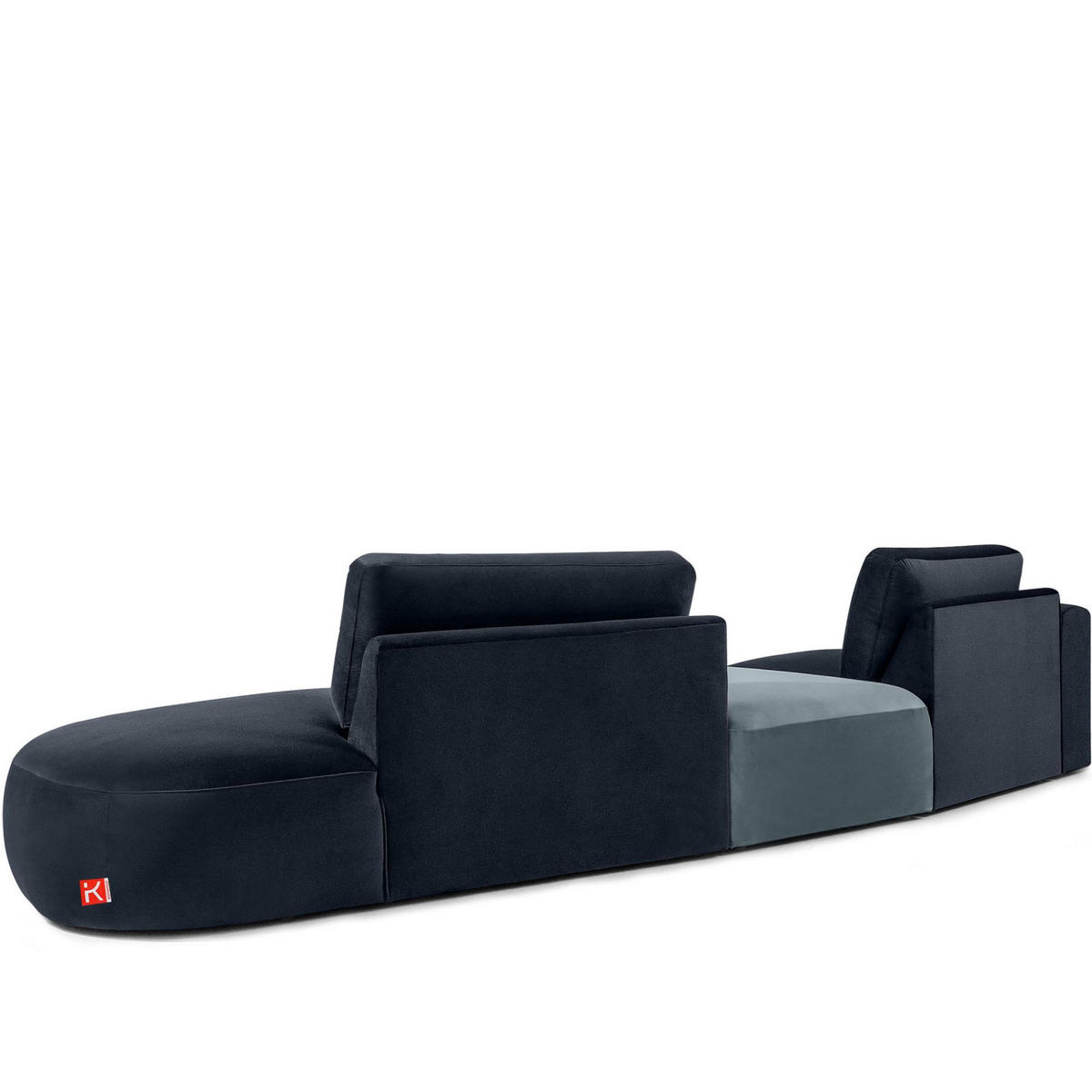 4-SITZER ECKSOFA ZUCCO Velour rechts, Marineblau - Blau, Textil (350/84/105cm) - KONSIMO®