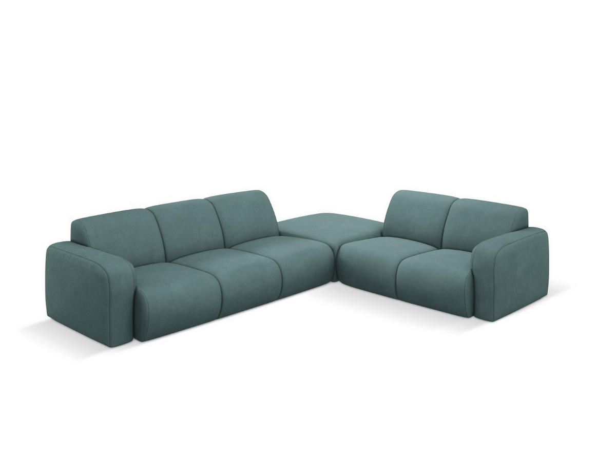 ECKSOFA rechts Molino aus strukturiertem Stoff meergrün 6 Sitzplätze - Smaragdgrün, Textil (250/315cm) - Micadoni
