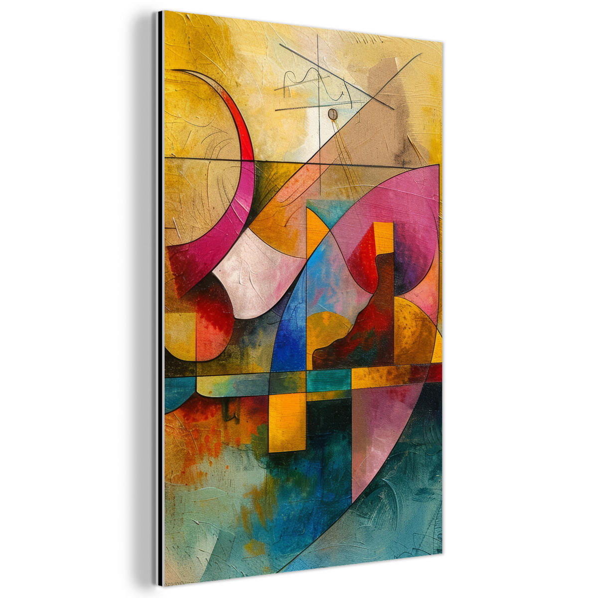 METALLBILD Kunst - Abstrakt - Modern 60x90 cm - Gelb, Metall (60/90cm) - MuchoWow