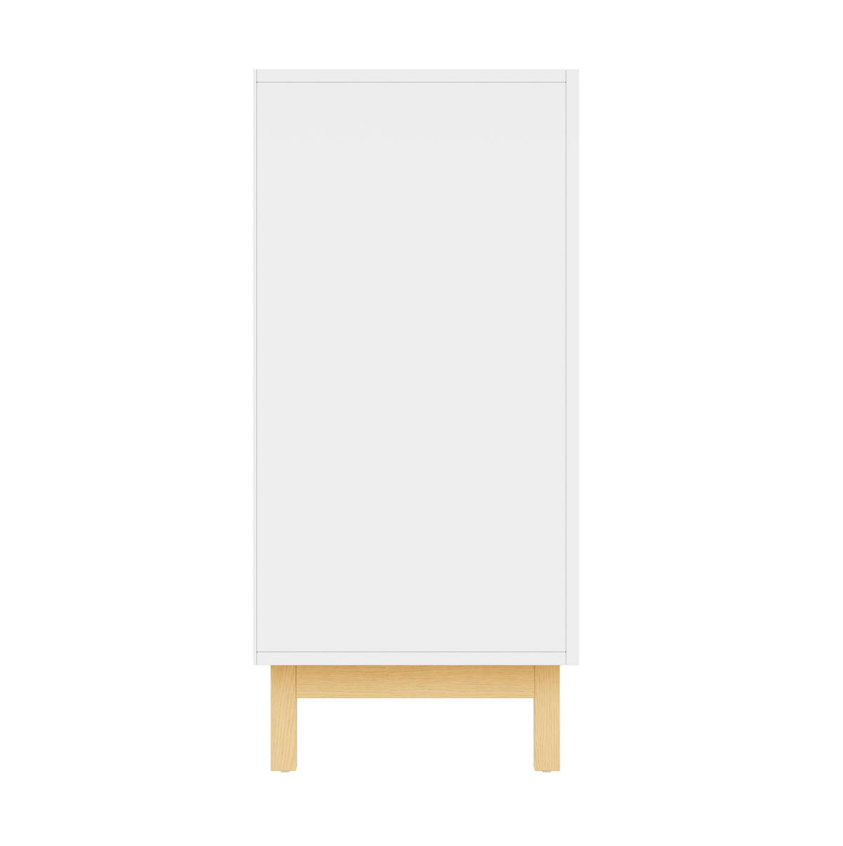 KOMMODE aus Spanplatte 120,5x42x96cm in Weiß mit 3 Türen & offenem Fach - Weiß, Holzwerkstoff (120/96/42cm) - Modfu