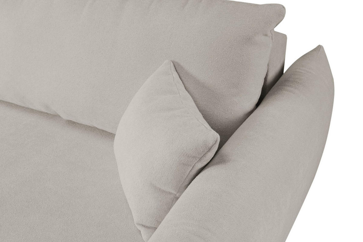 SOFA Hallora - Silber (Melody 02) - Silberfarben, Holzwerkstoff (240/88/108cm) - Möblo