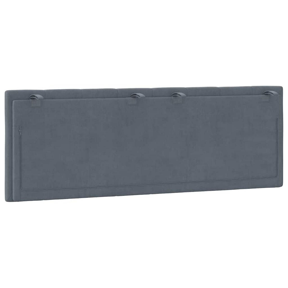 KOPFTEIL-KISSEN Dunkelgrau 140 Cm Samt - Dunkelgrau, Naturmaterialen - vidaXL