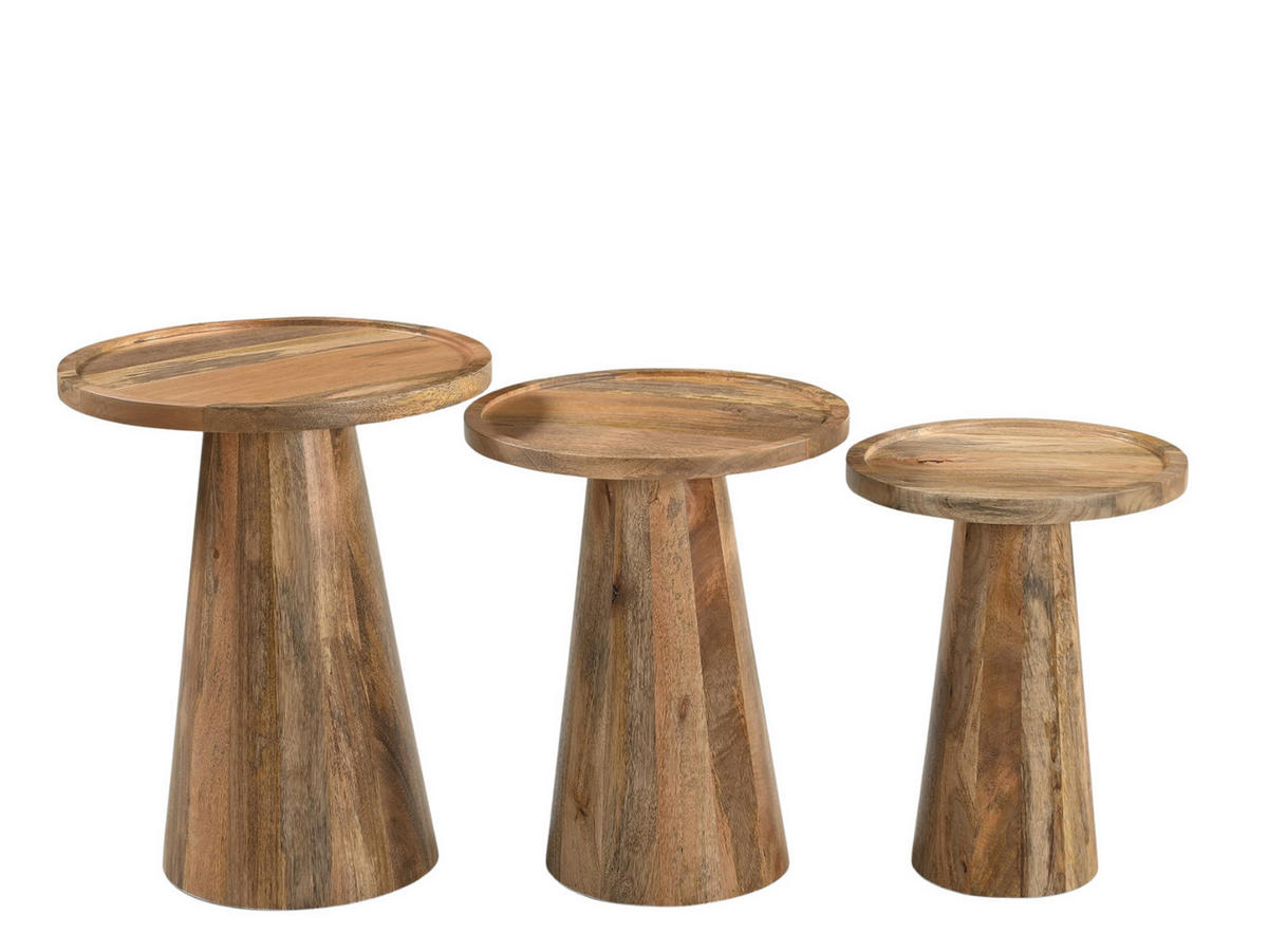 BEISTELLTISCH Conische Mangoholz Durchmesser 40 cm Natur - Naturfarben, Holz (40/40/60cm) - Villa Möbel