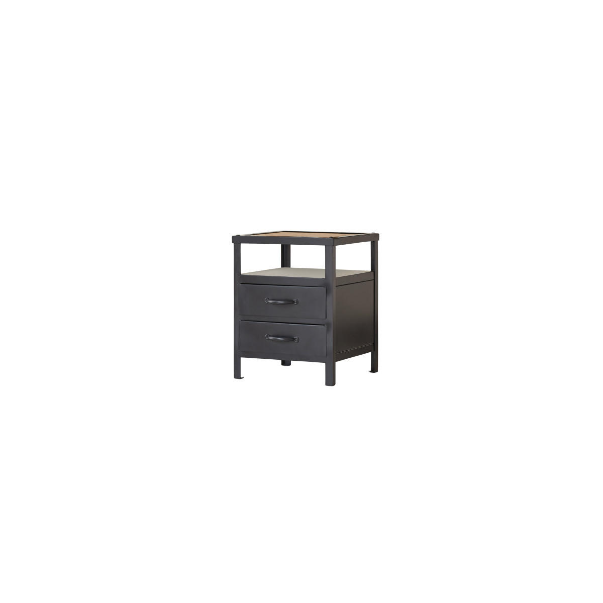 KINDER-NACHTTISCH Industriel Schwarz aus Metall - Schwarz, Metall (35/45/35cm) - Tikamoon