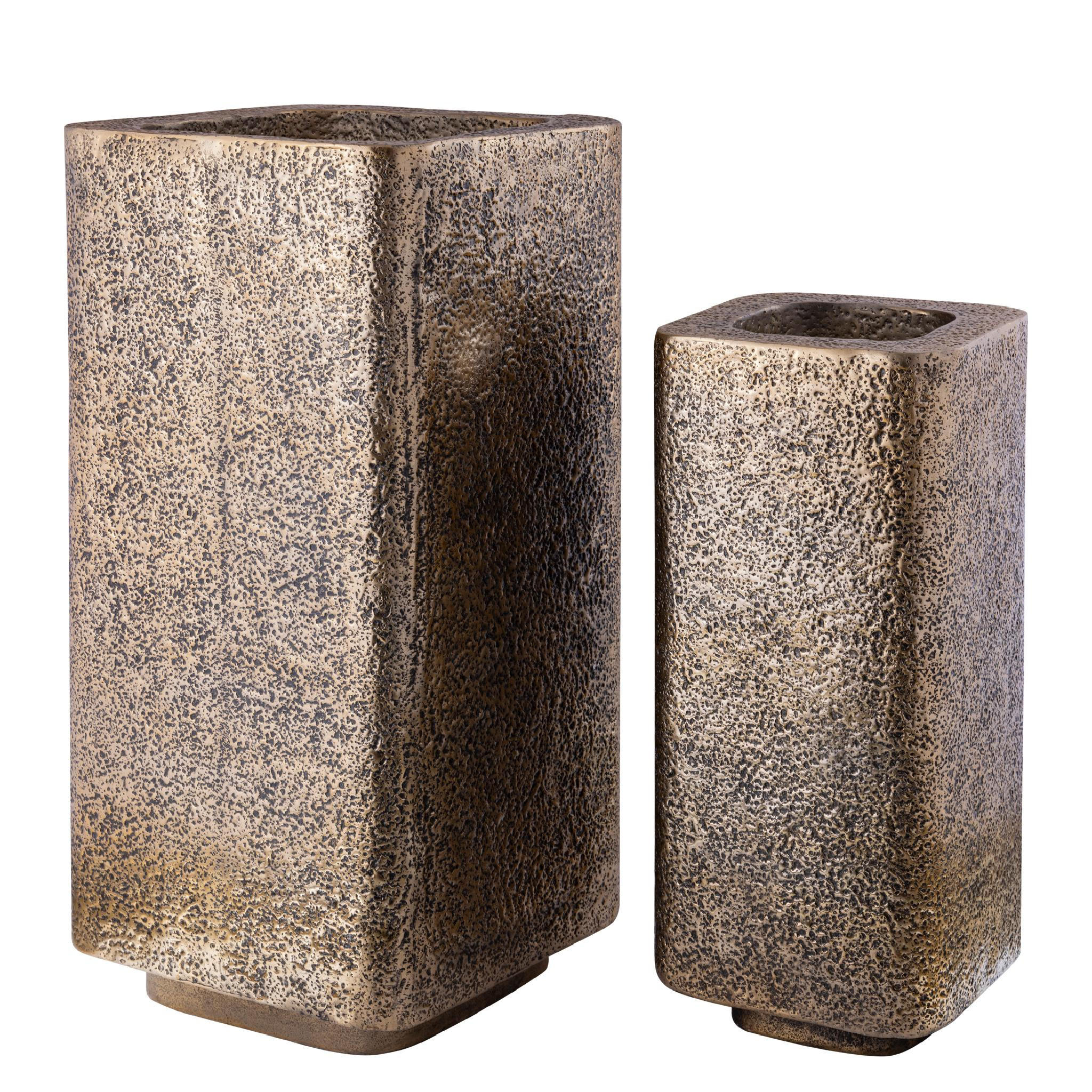 TOPF Indira Gold 48/48/99cm 2er-Set - Goldfarben, Metall (99cm) - PTMD Collection