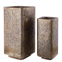 TOPF Indira Gold 48/48/99cm 2er-Set - Goldfarben, Metall (99cm) - PTMD Collection