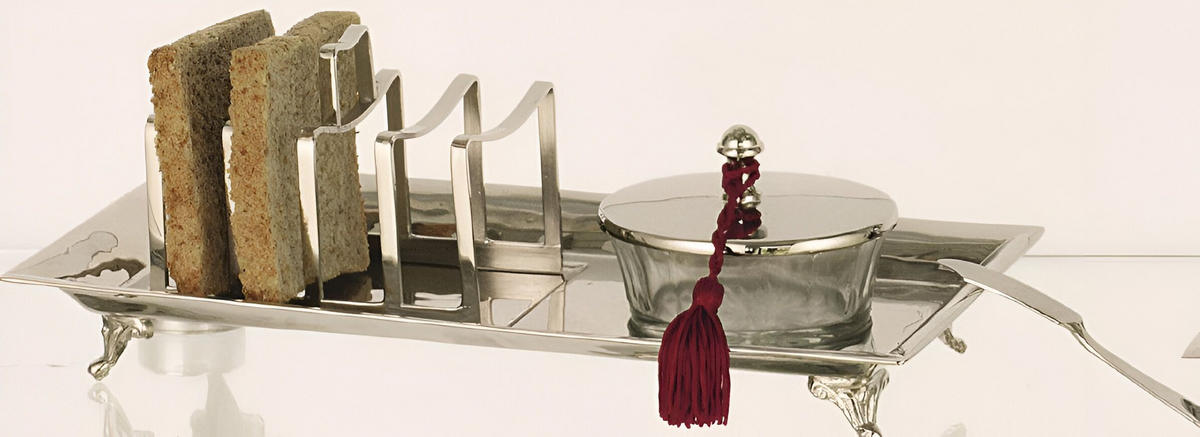 FRÜHSTÜCKSSET Table - Silberfarben, Metall (32/14/9cm) - FURNARO