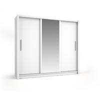 SCHWEBETÜRENSCHRANK FRISKA 247,8/215/61,6cm 3-türig mit Spiegel Weiß - Weiß, Holzwerkstoff (247.8/215/61.6cm) - MASSENO