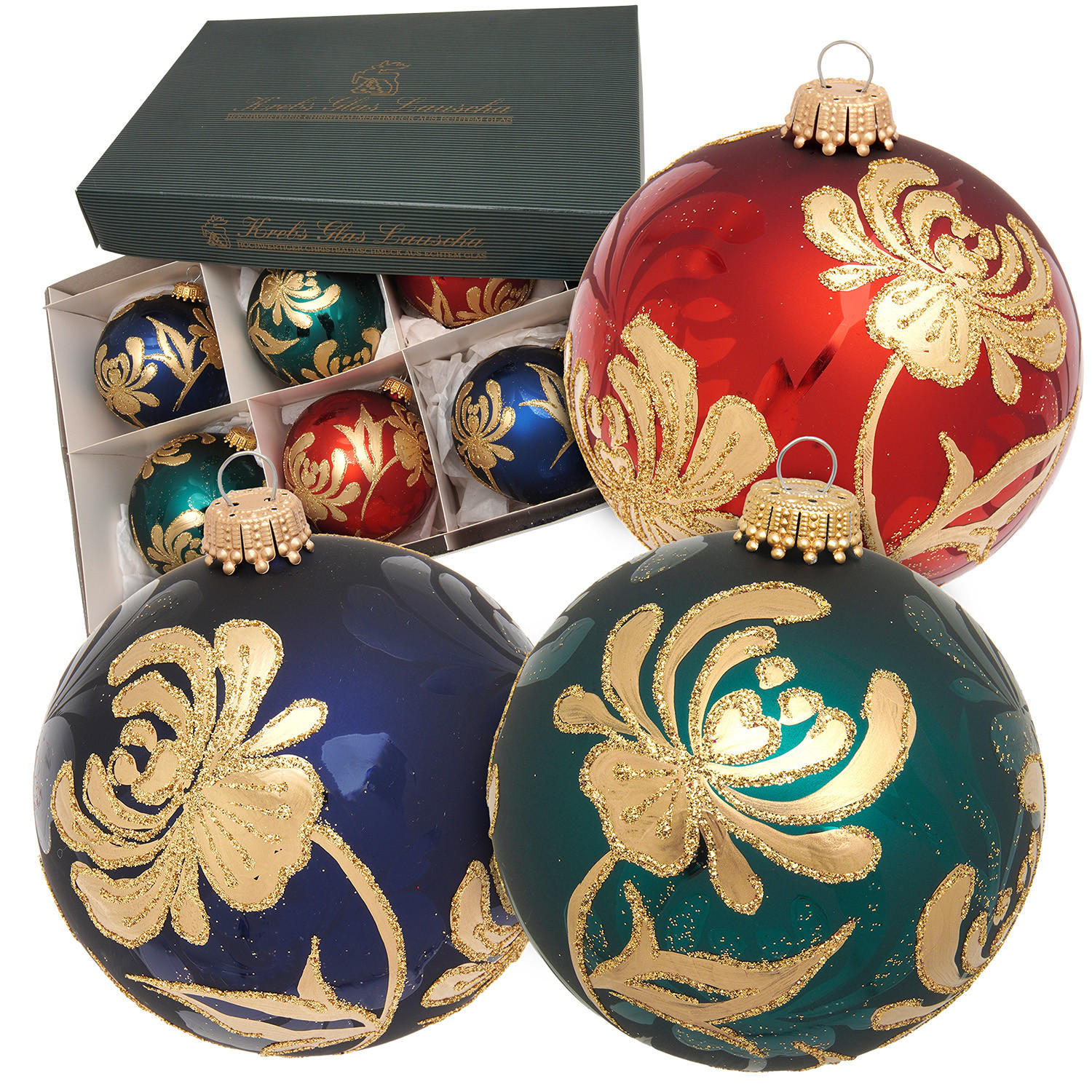 CHRISTBAUMKUGELN Designer Kirschblüte Mehrfarbig 8cm (Glas / 6 Stk.) - Multicolor, Glas (8/8/8cm)