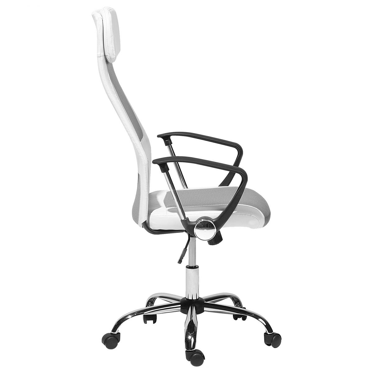 BÜROSTUHL Kunstleder Weiß Pioneer - Weiß, Kunststoff/Textil (63/118/63cm) - Beliani