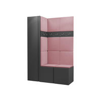 GARDEROBEN-SET Orion IX - Graphitfarben/Rosa, Holzwerkstoff/Kunststoff (124/186/46cm) - MIRJAN24