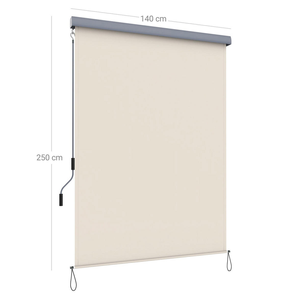 SENKRECHTMARKISE - Beige, Textil (140/8cm) - Hansiro
