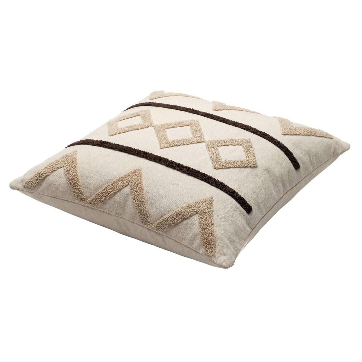 DEKOKISSEN Tribal Pattern Beige 45x45 cm mit Füllung - Beige, Textil (45/45cm) - Deco-Raum