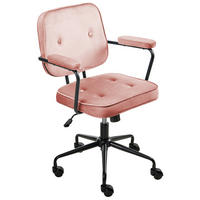 SCHREIBTISCHSTUHL Rosa Pawnee - Pink/Schwarz, Textil (62/88/43cm) - Beliani