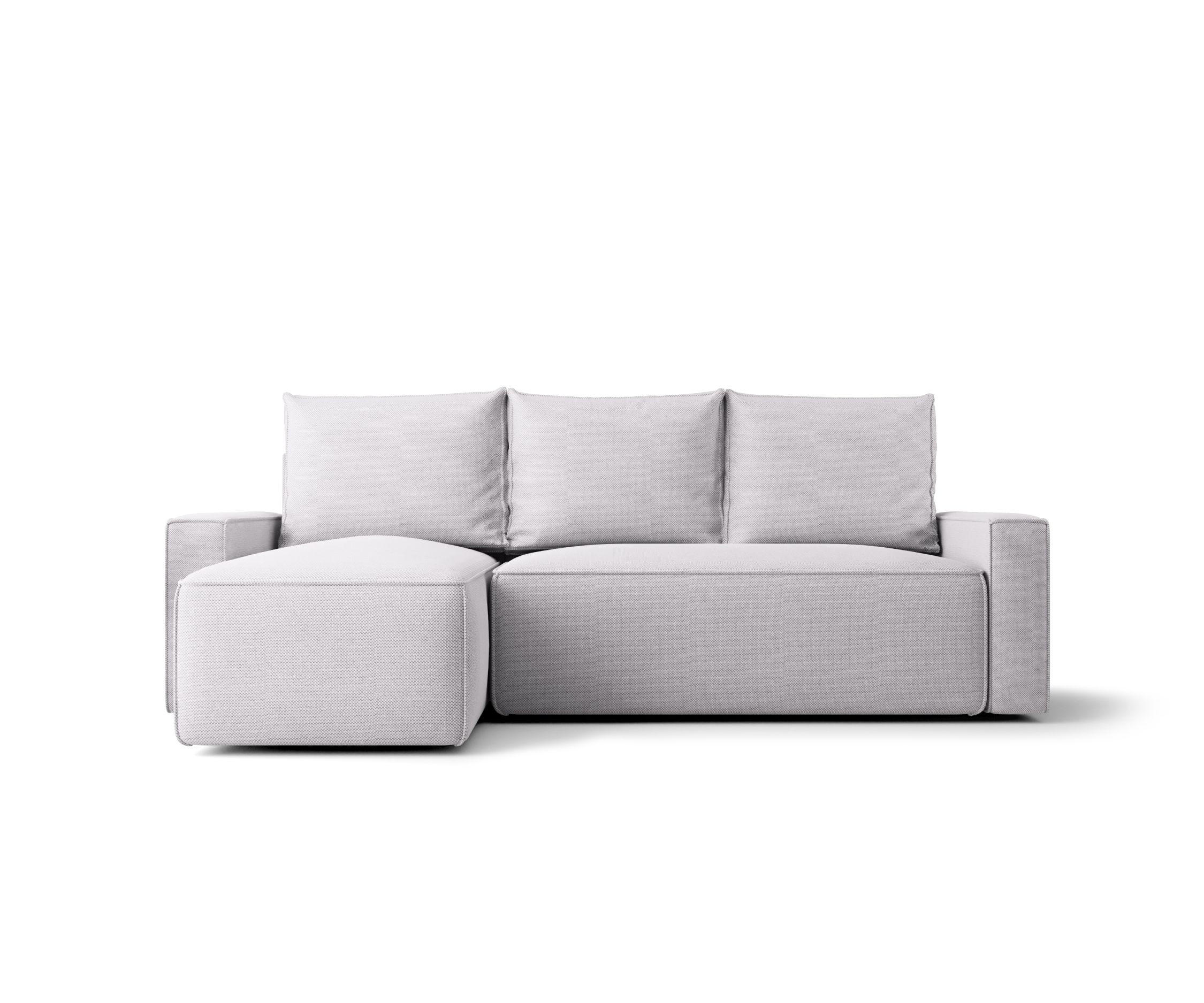 ECKSOFA mit Schlaffunktion SAVIO Curio 80 Links - Hellgrau, Textil (232/140cm) - Bedante