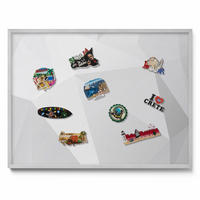 MAGNETTAFEL 80x60 cm Silberner Rahmen 3D Geometrischer Hintergrund - Sandfarben, Metall (80/60/0.4cm) - TULUP