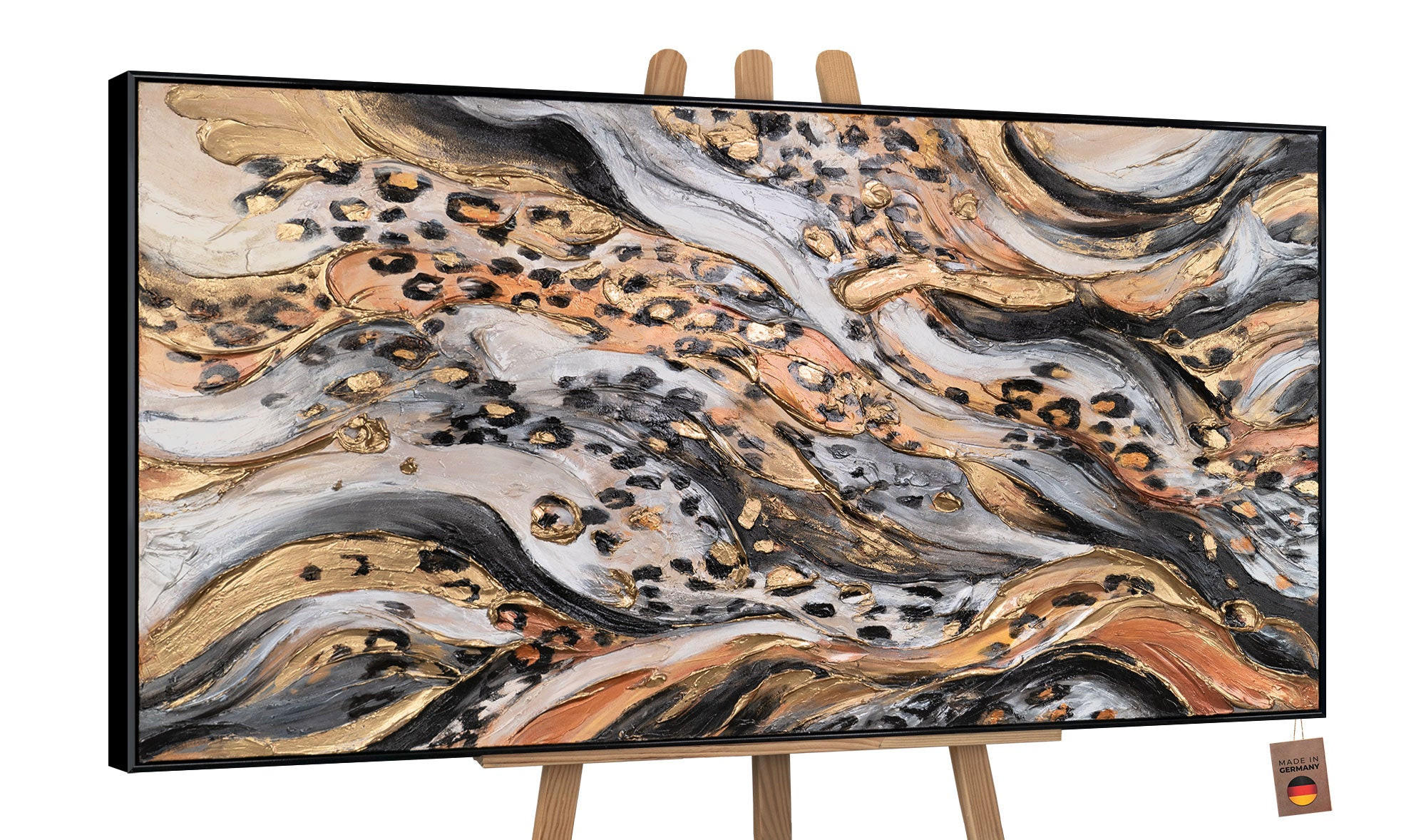 GEMÄLDE Wilde Energie Schattenfugenrahmen Schwarz 160x80 cm - Schwarz, Holz (160/80cm) - YS-art gallery