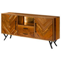 SIDEBOARD Altholz 180x40x81 natur lackiert AVIGNON #111 - Braun, Holz (180/81/40cm) - Massivmoebel24
