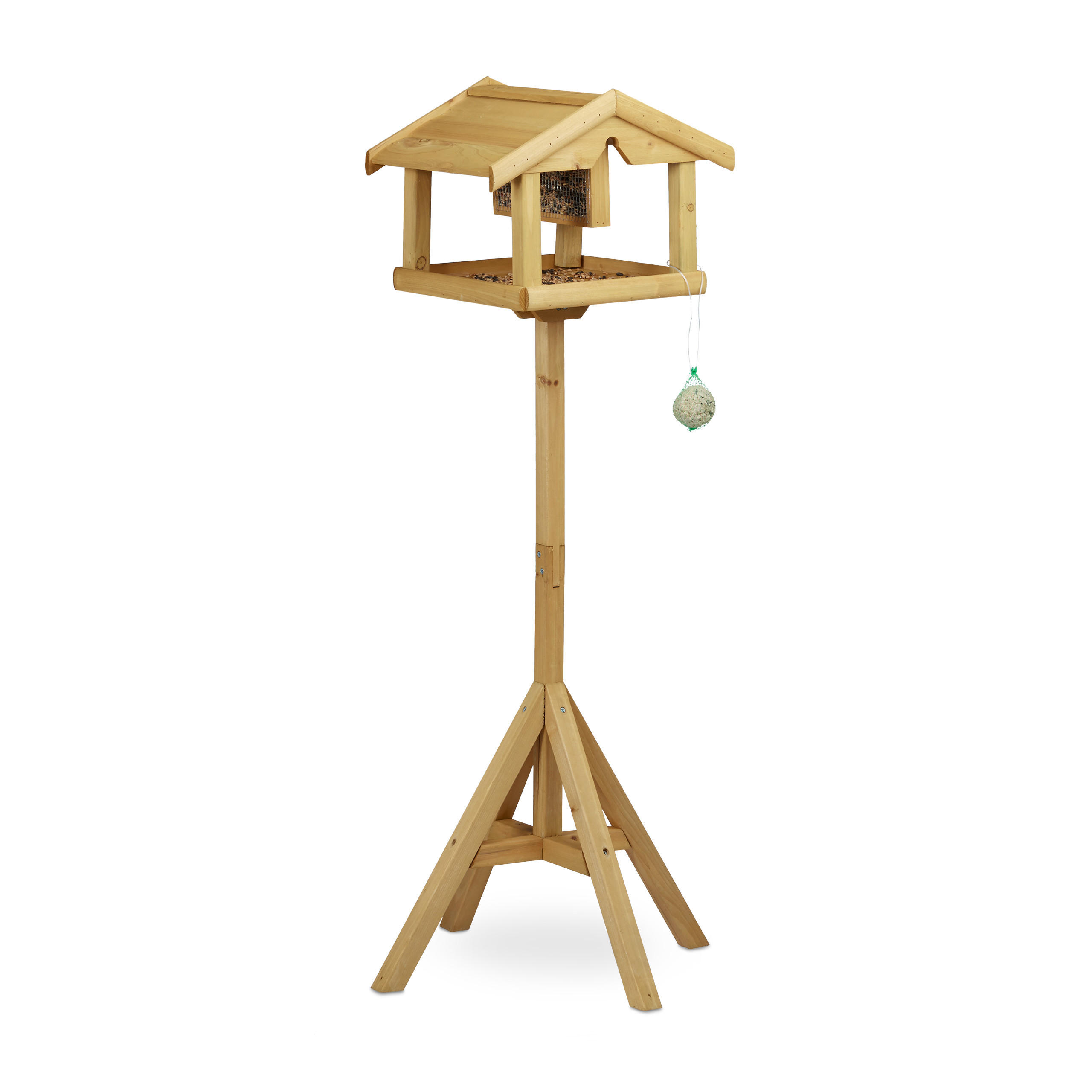 Relaxdays PTAČÍ BUDKA Přírodní dřevo se stojanem 117 cm