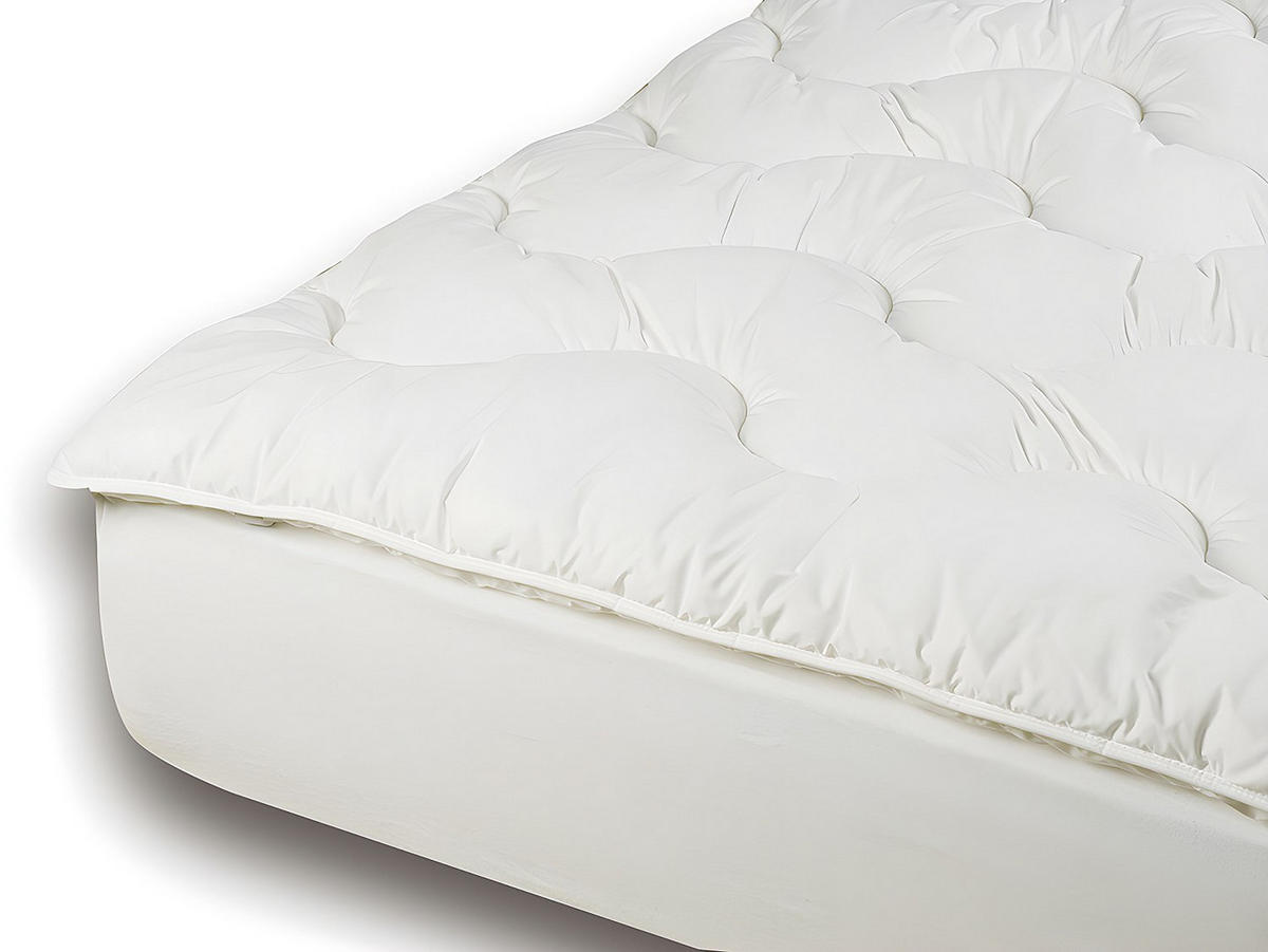 TOPPER - 2 Personen - stoff - weiß Nid Douillet - Weiß, Textil (140/190cm) - Dodo