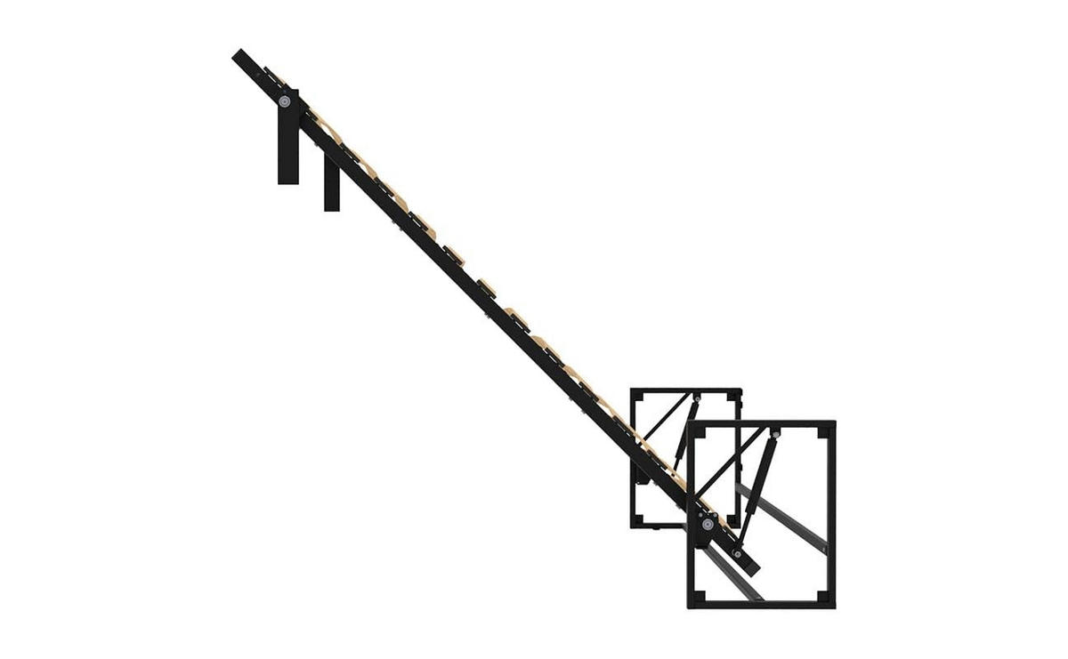 WANDBETT Morphy Classik Modulares SizeFlex- und TypeFlex-System - 140x190 Vertikal - Schwarz, Holz (140/190cm) - WallBedKing