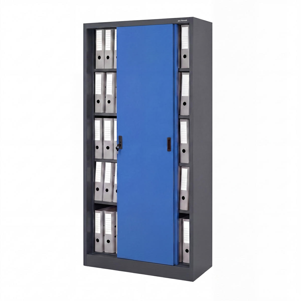 SCHIEBETÜRENSCHRANK KUBA 185x90x40 cm - Blau/Anthrazit, Metall (90/185/40cm) - Jan Nowak
