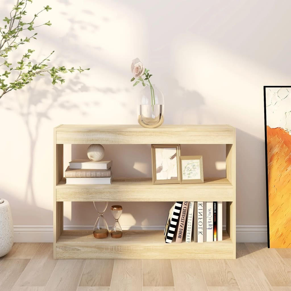 vidaXL Bücherregal/Raumteiler Sonoma Eiche 100x72x30 cm