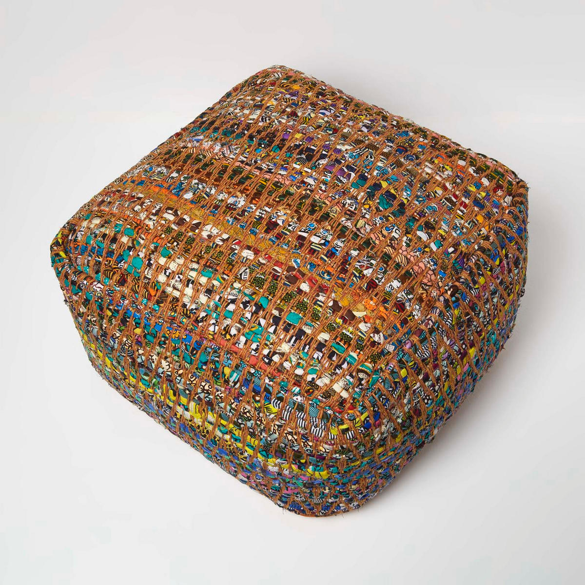 SITZPOUF bunt gemustert 60/60/30 cm - Multicolor, Textil (60/30/60cm) - Homescapes