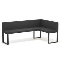 ECKBANK rechts SANA U Kunstleder glatt, 128/168 cm Schwarz - Schwarz, Kunststoff/Textil (128/168cm) - Idohome
