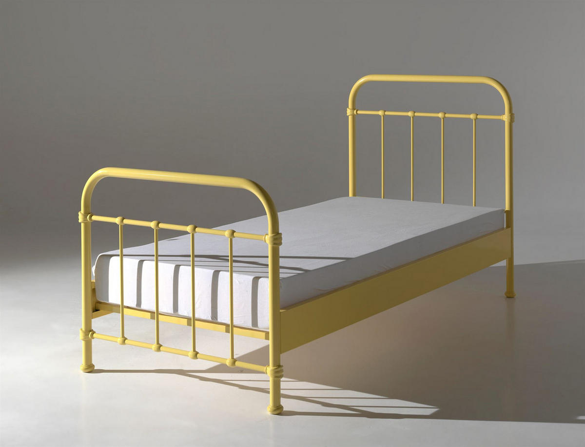 METALLBETT Karlyn 210x111x98 aus Metall in Gelb - Gelb, Metall (90/200cm) - 58aufmkessel