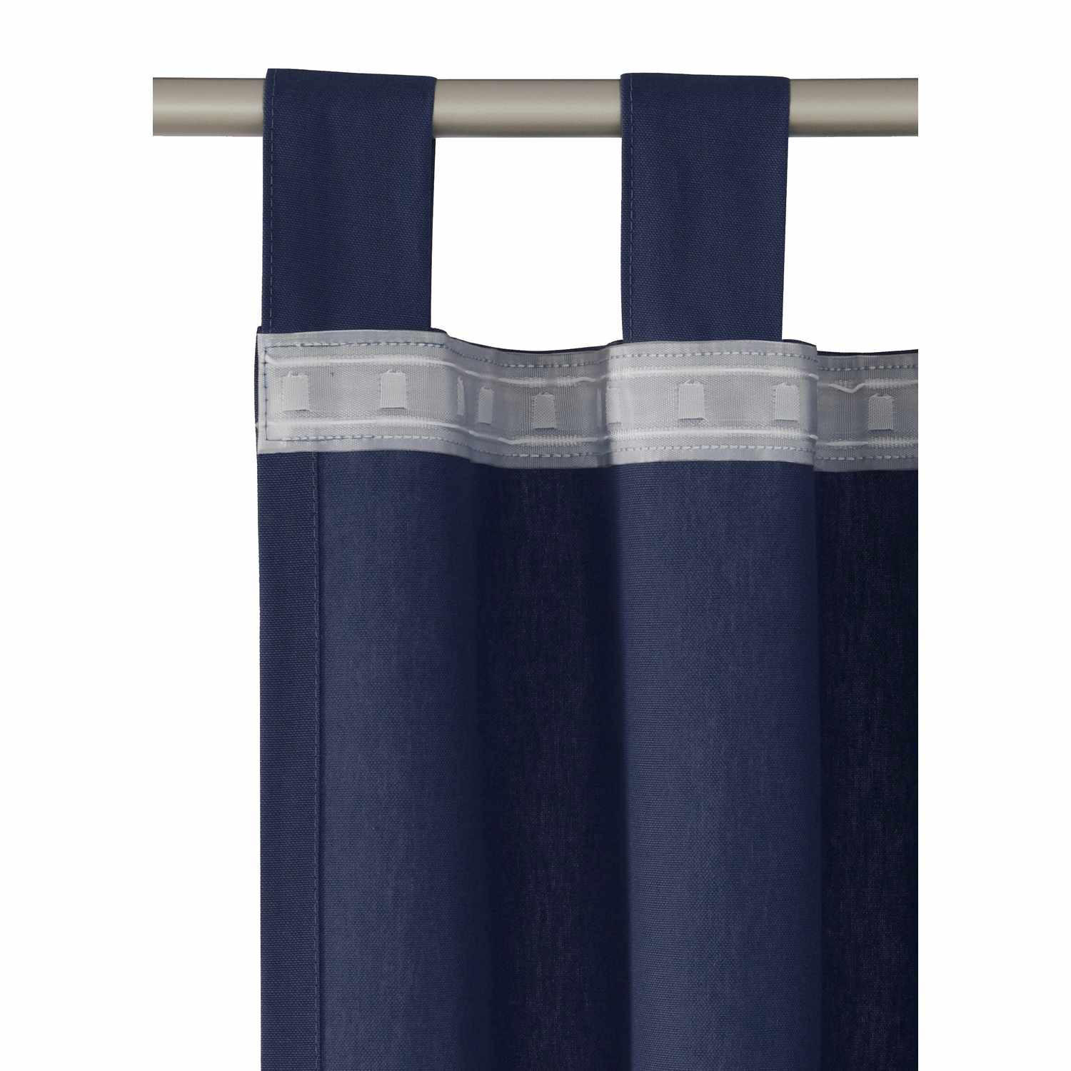 SCHLAUFENVORHANG IM UNI DESIGN DOVE Blickdicht - Dunkelblau, Textil (140/0.5/255cm) - Tom Tailor