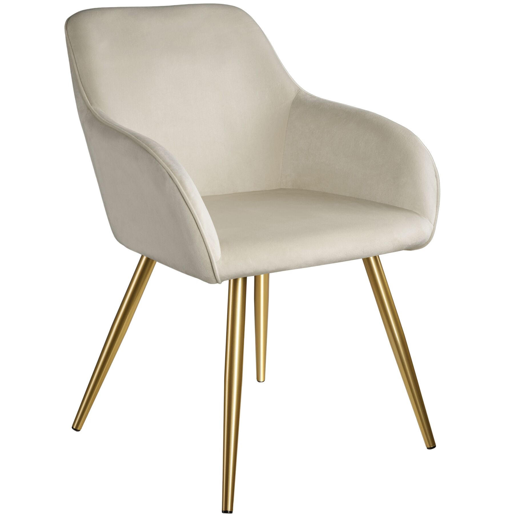 tectake Esszimmerstuhl Creme, Gold 58x82x62 cm
