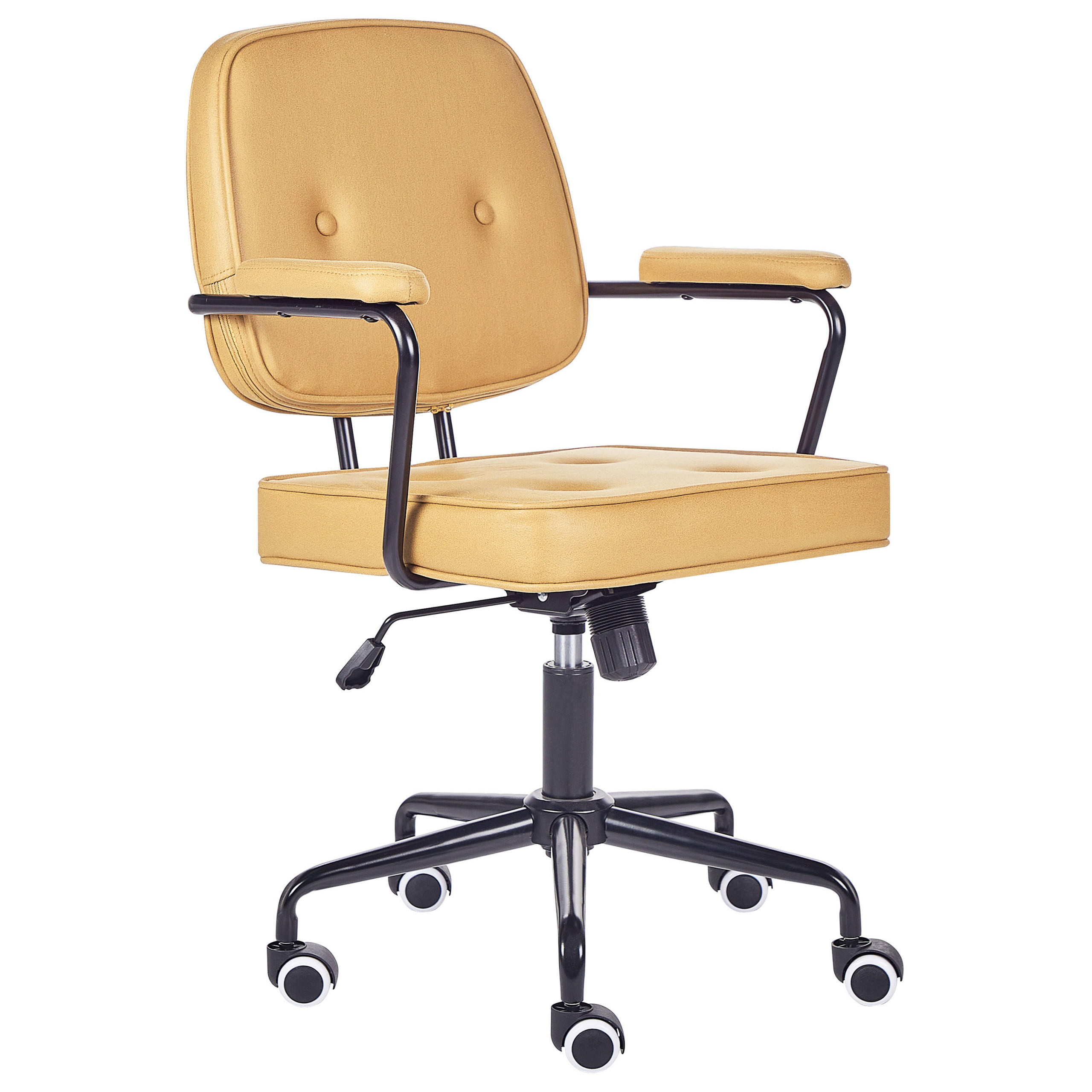 BÜROSTUHL Kunstleder Gelb Pawnee - Gelb, Textil/Metall (60/90/43cm) - Beliani