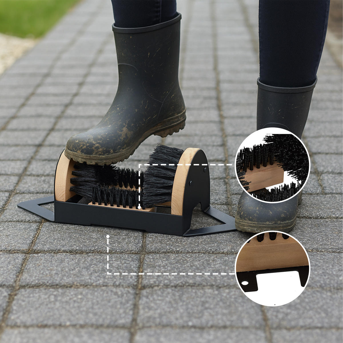 SCHUHABSTREIFER - Schwarz, Holz/Kunststoff (47.5/15.5cm) - Relaxdays