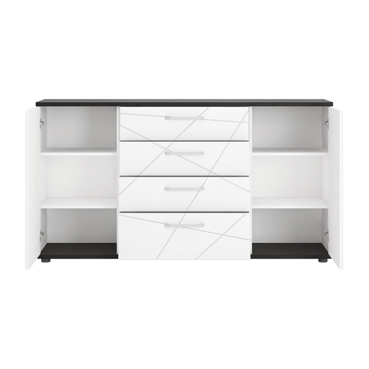 WOHNZIMMER-SET 6-TLG. Visalia-129 - Weiß, Holzwerkstoff (751/200/64cm) - Lomado