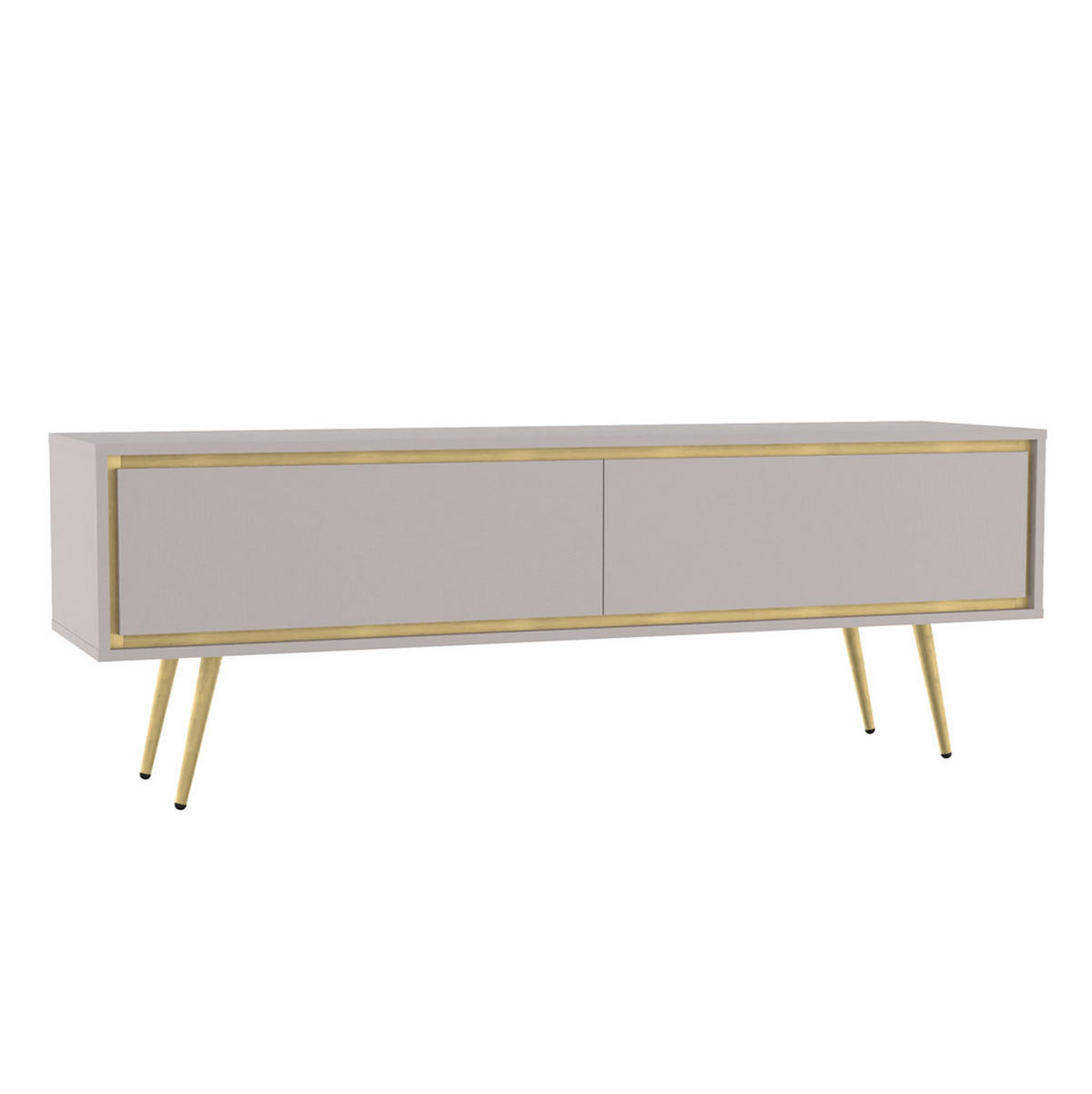 TV-SCHRANK Torina Kaschmir, mit goldenen Beinen - Kaschmir/Goldfarben, Holzwerkstoff/Metall (150/50/40cm) - Bettso