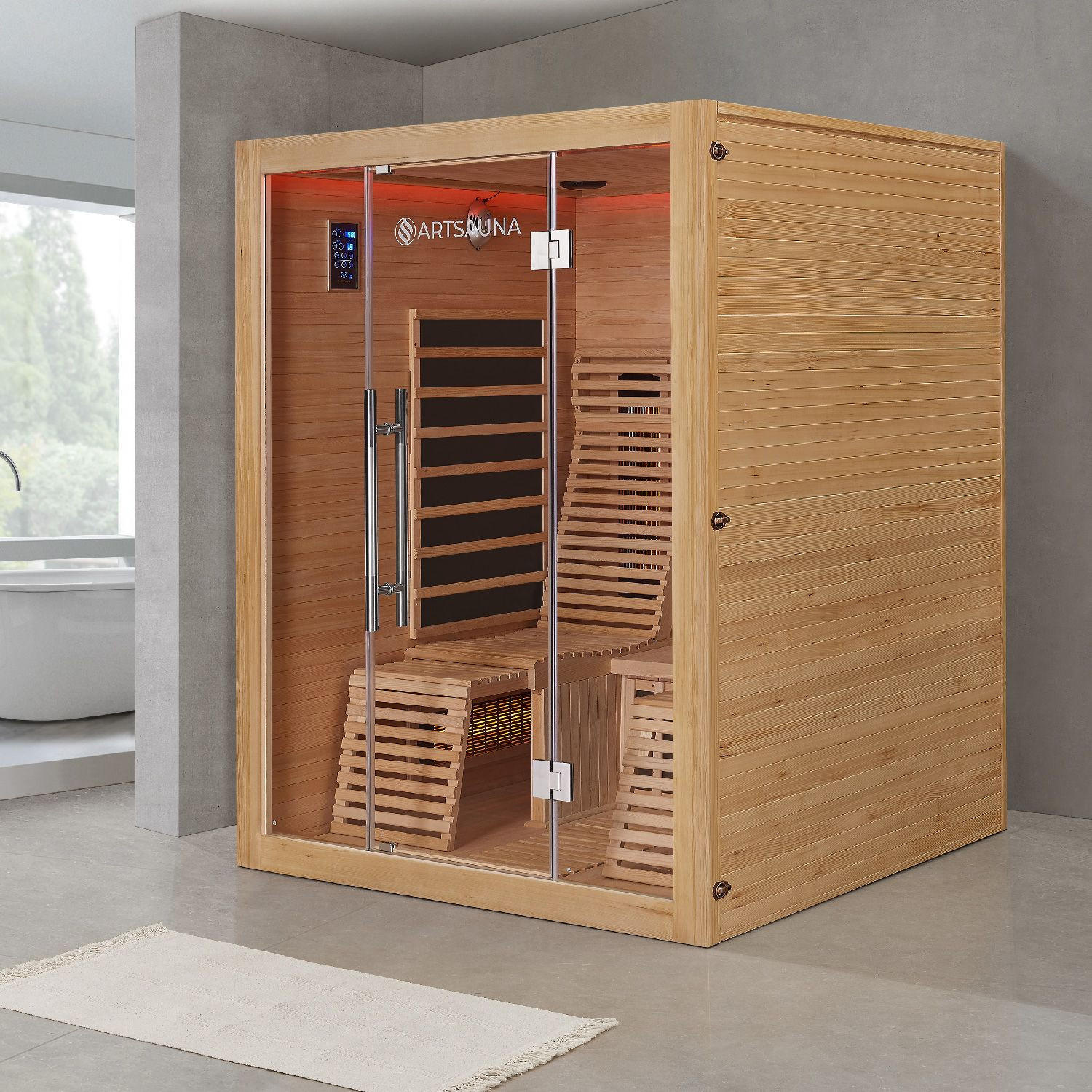 INFRAROTKABINE Helsinki 150 mit Dual-Technologie & Hemlockholz - Naturfarben, Holz (150/190/150cm) - Artsauna