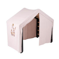 KLETTERDREIECK Großes Haus für Kinder mit Rosa Dach, Zarter Stoff, Montessori, Schwarz - Schwarz/Rosa, Holz (112/94/61cm) - MeowBaby