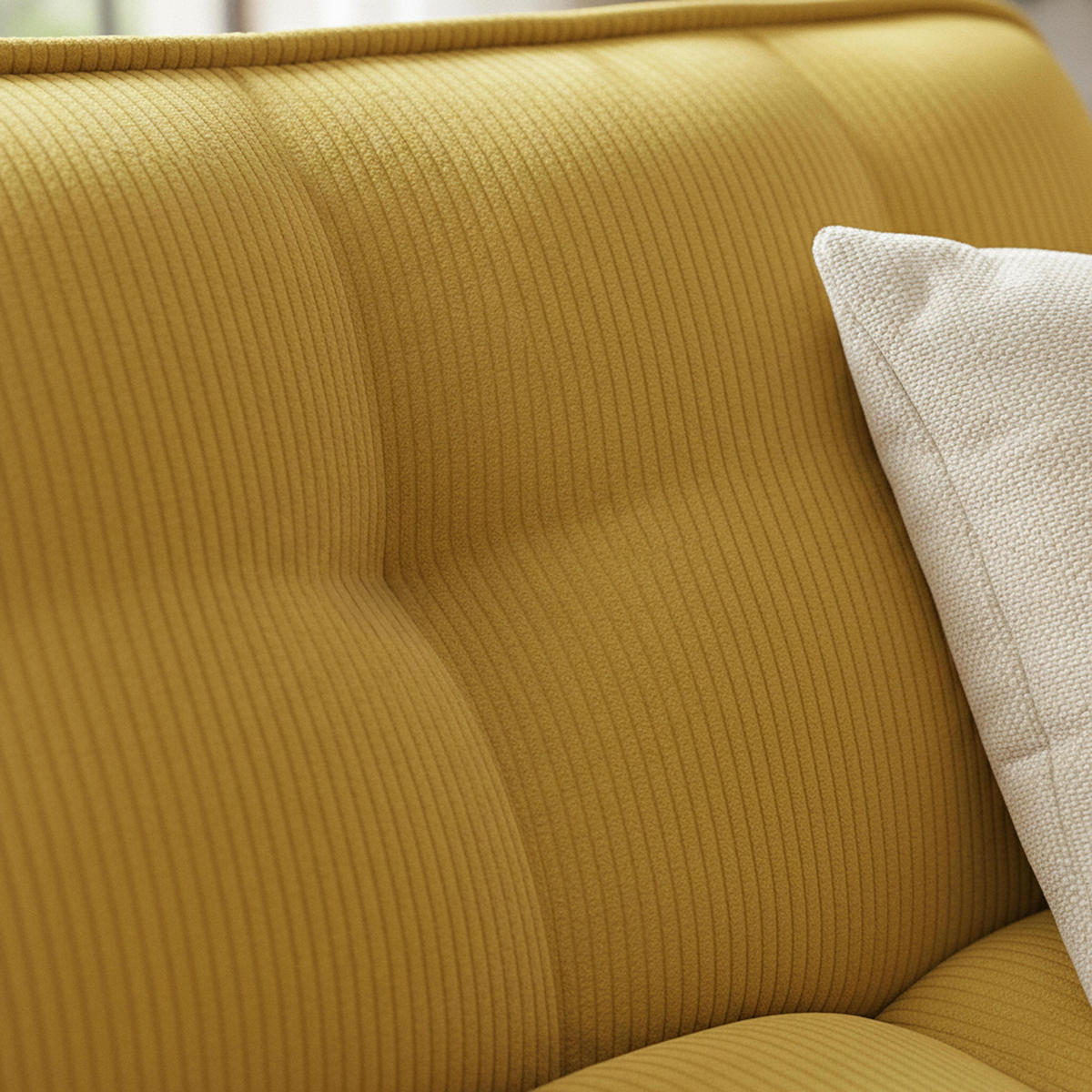 GARTENSOFA mit 4 Sitzplätzen, Gelb - Gelb, Textil (320/70/165cm) - Oviala